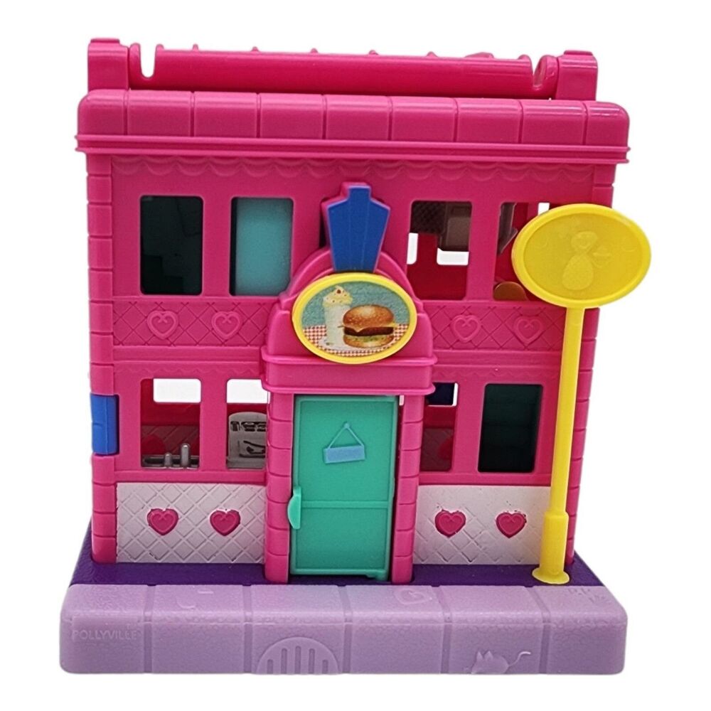 Vintage Polly Pocket Pollyville Diner Le Restaurant Micro Playset 1990s Toy